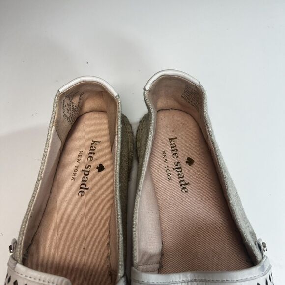 kate spade NEW YORK Greer Espadrille Perforated Leather Flats Shoes Sz 9 - Picture 7 of 8